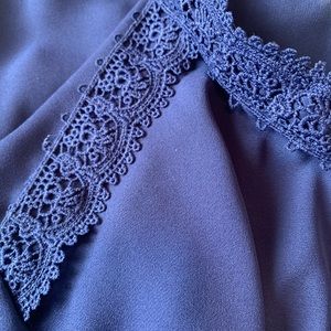 Blue button up blouse